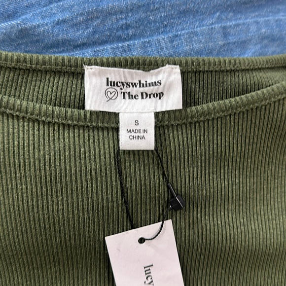 The Drop Lucy Whims Green Crop Top Sleeveless Top - Picture 4 of 7